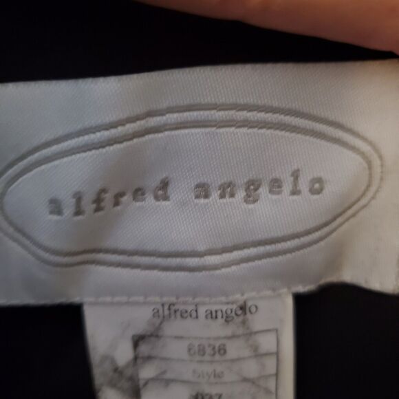 Alfred Angelo Black White Polka Dot Boned Strapless Dress Size 14 LB-FE3001 - Picture 4 of 14